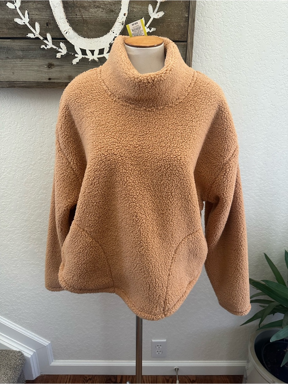 All in Motion Cozy‎ High-Neck Sherpa Pullover Sweater - Camel size XXL NWT